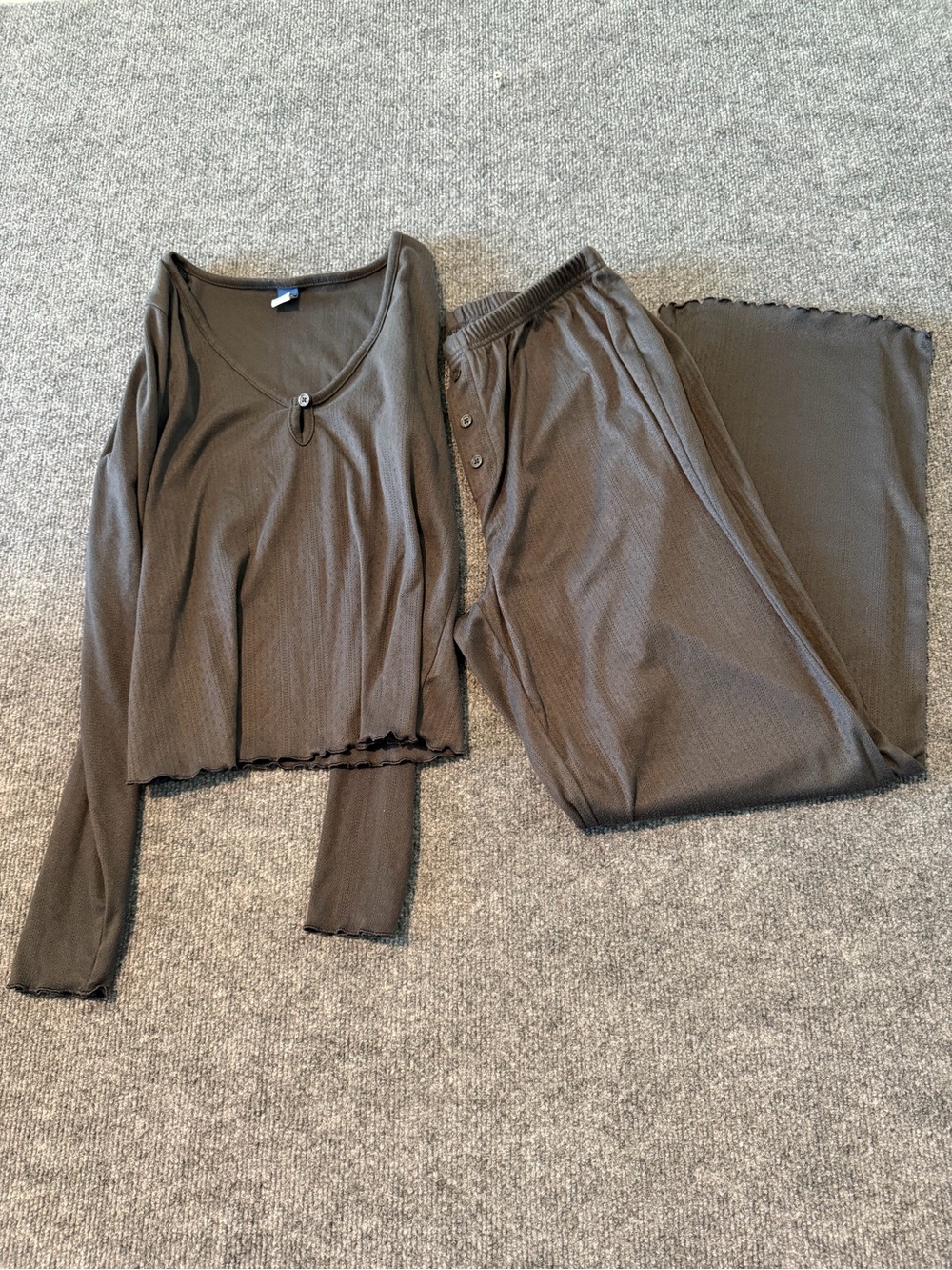 Old Navy Gray Ribbed Two-Piece Skirt Set